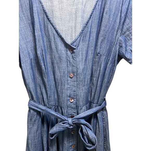 eShakti Blue Midi Dress - Picture 9 of 15